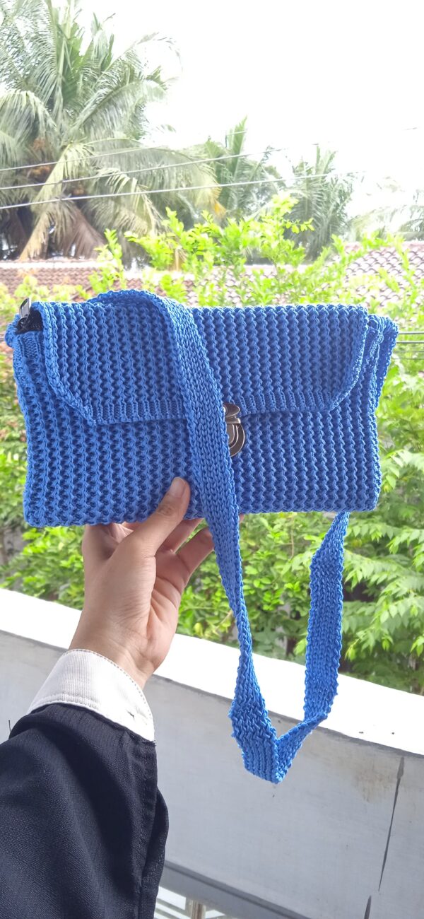 Crochet Sling Bag – Maroon Elegance - Image 4